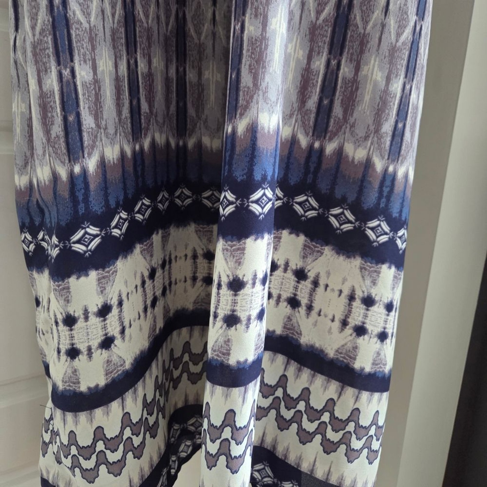 One Clothing Ombre Tye-dye Patterned Blue And Cream Maxi Dress