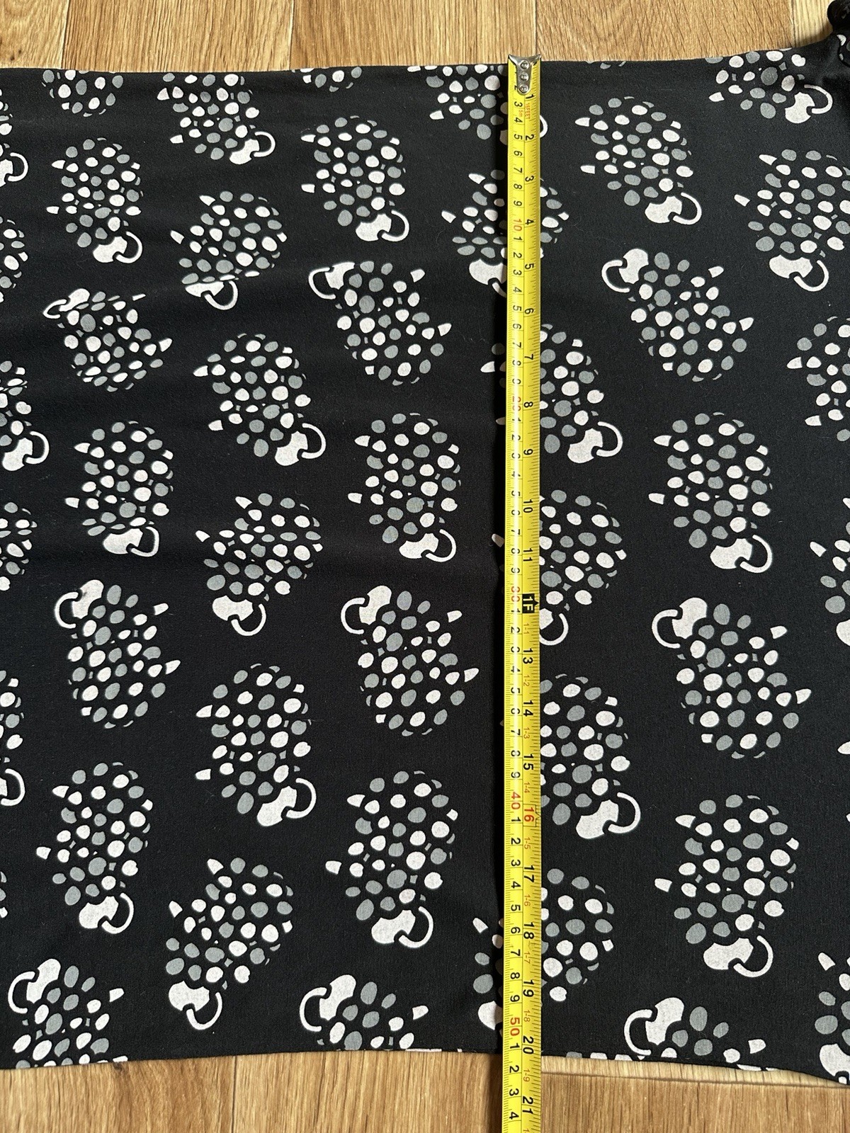 Aarikka Finland Black Sheep Print Long Sleeve Maxi Dress Cotton Modal M Excellen