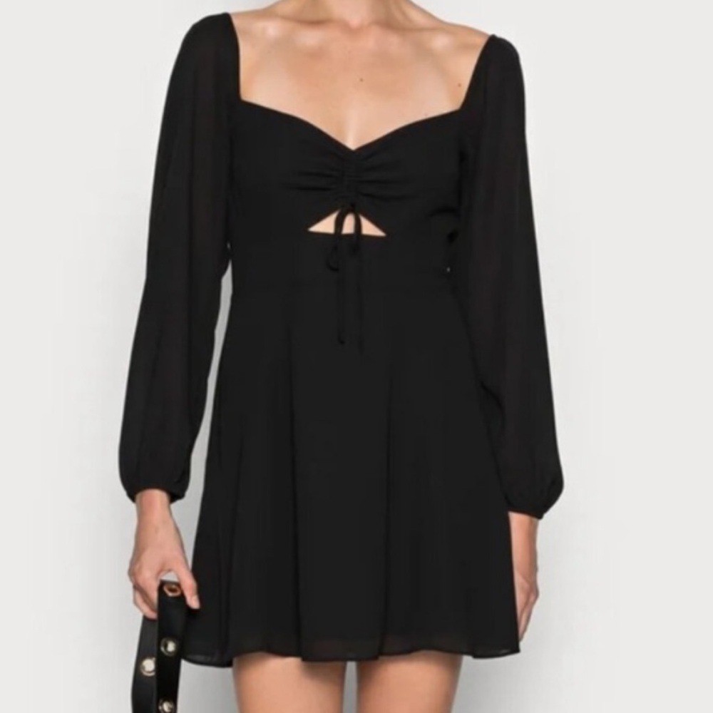 Abercrombie and Fitch Black Long Sleeve cinched top dress size XSP
