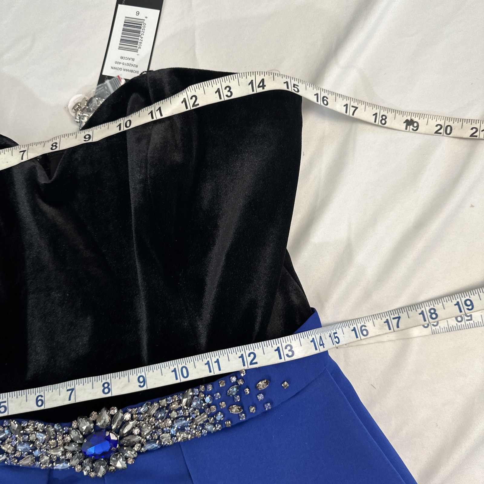 NWT $895 Sachin & Babi [ 6 ] Siobhan Embellished Velvet Faille Gown Black J1476