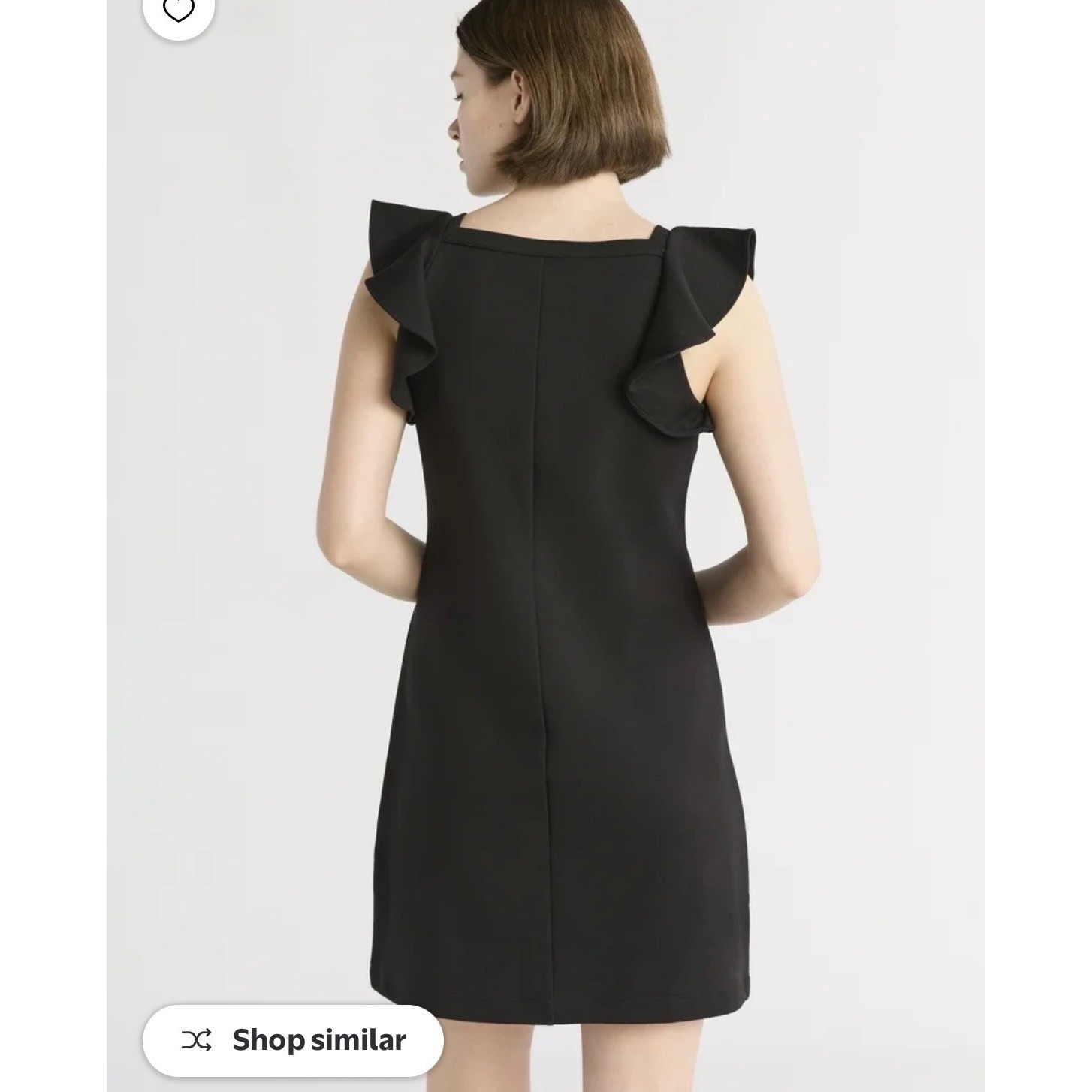 Free Assembly Ruffle Sleeve Tank Dress Womens S Black Shift Mini Feminine LBD