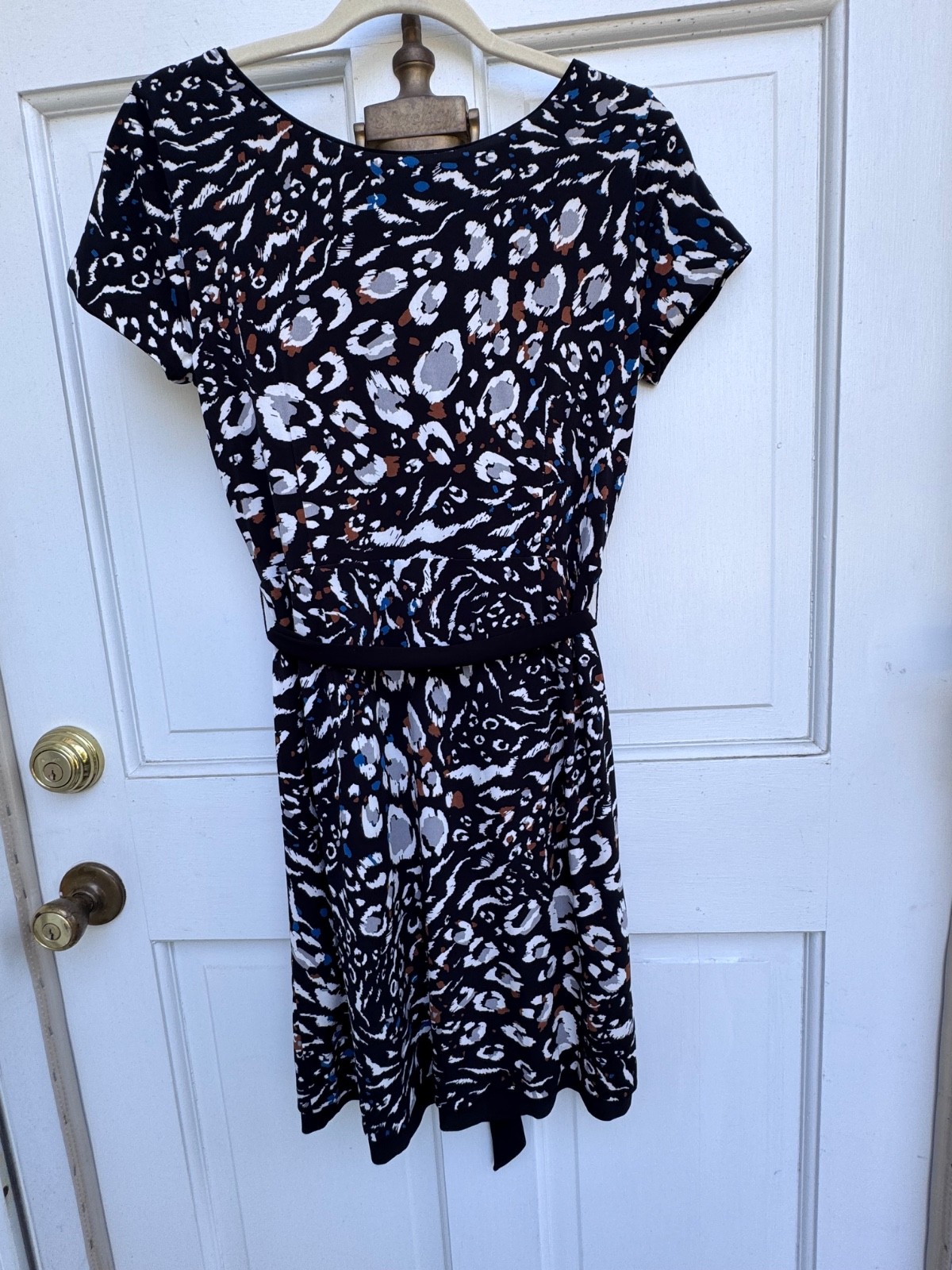 NWT WHBM Reversible Black Abstract Print Travel Dress XS $110