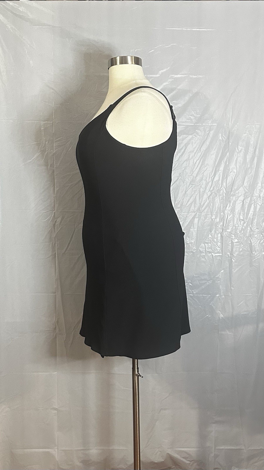 Spanx Get Moving Plus Size 1X Easy Access Ribbed Black Dress Stretchy Skort