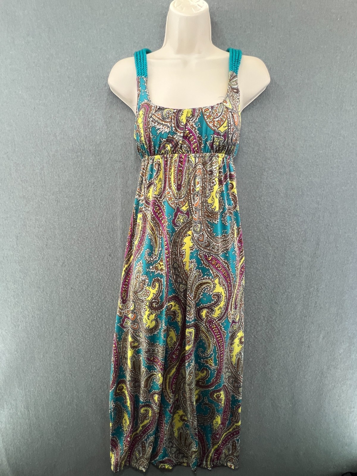 Seductions Paisley Maxi Dress Boho Festival Beach Holiday Stretch UK 8
