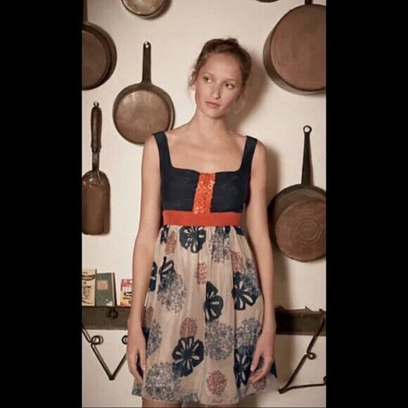 Anthropologie Bow & Arrow Button Blossom Dress Size 4 $188 NWT
