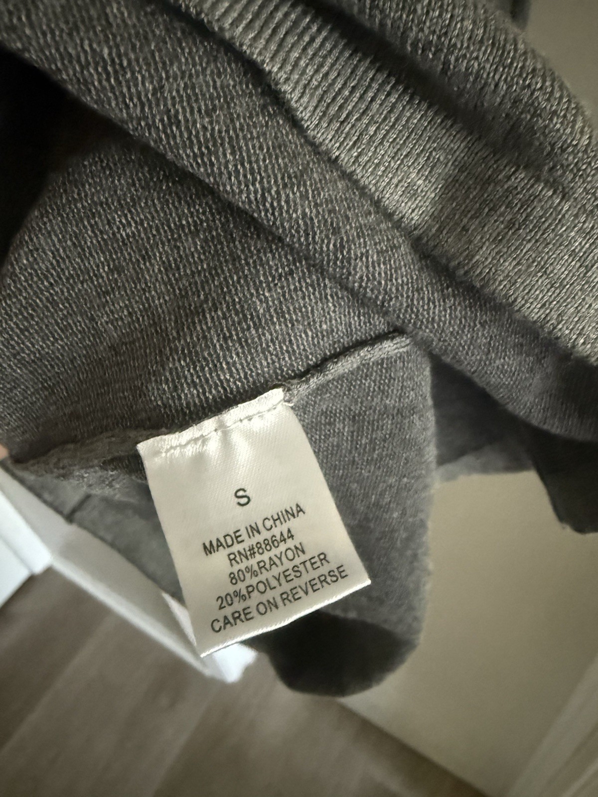 Glamour Gray Solid Knit Sweater Dress Mock Neck Puff Sleeve Knee Length S