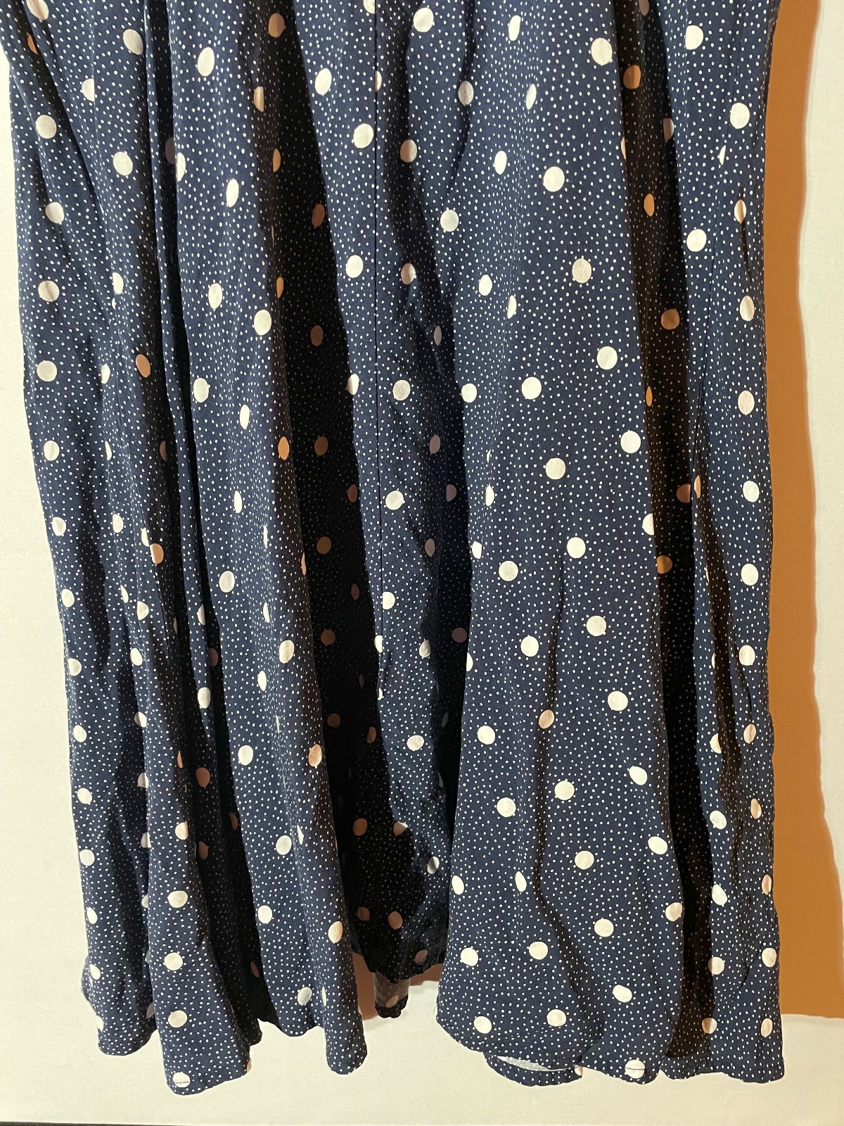 Old Navy Spaghetti Strap Cami Sundress Size XL Navy with White Polka Dots