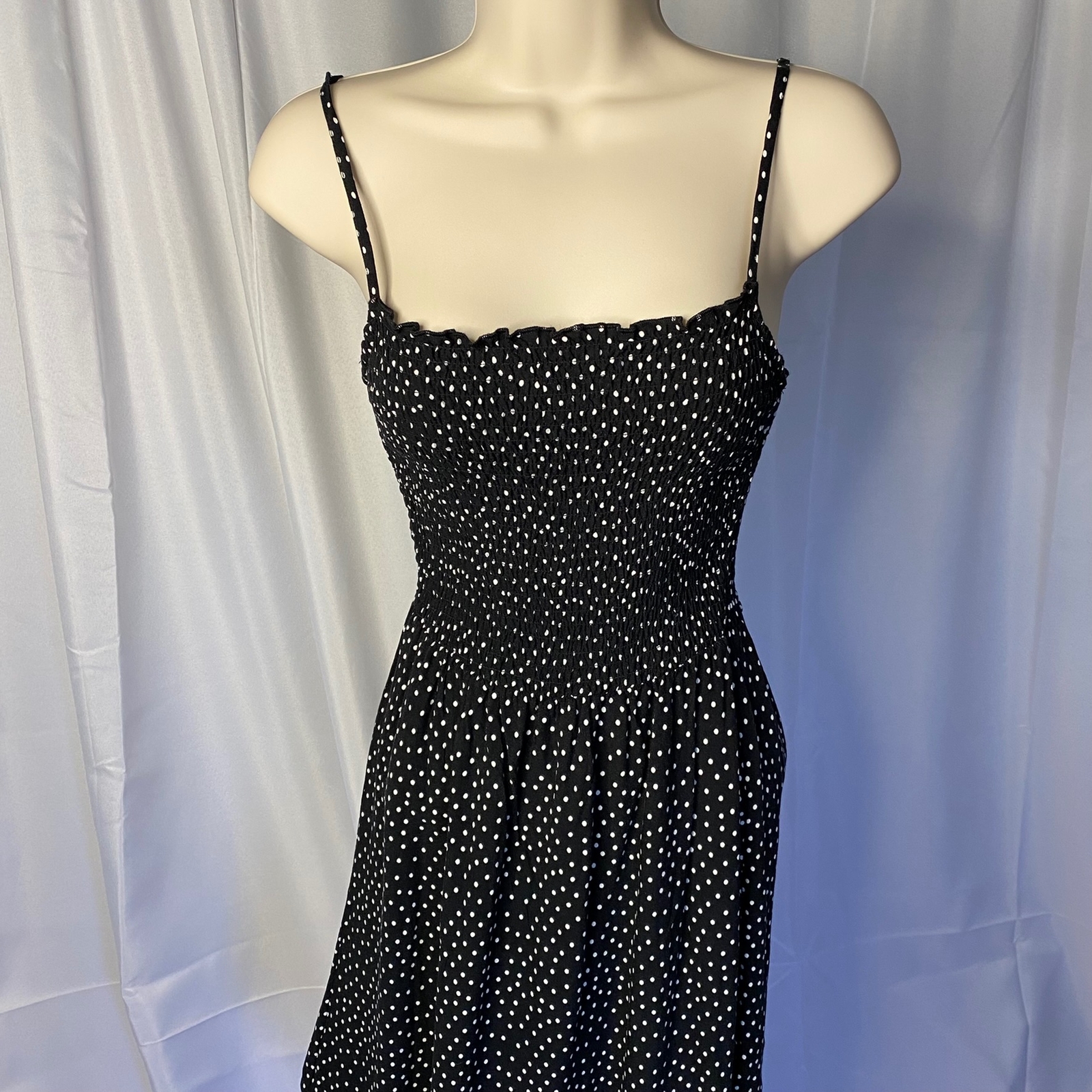 H&M Divided Spaghetti Strap Sundress Elastic Top Size 2 Rayon Machine Wash Cold