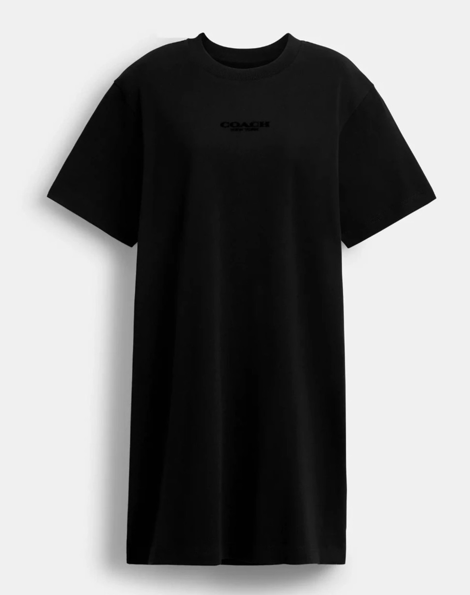 COACH Women’s Black New York Organic Cotton T Shirt Dress (CBF37) Sizes S/M/L/XL