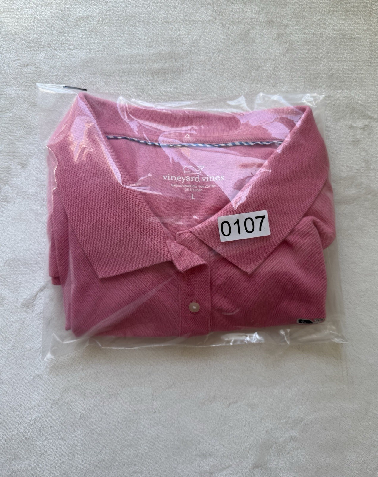 Vineyard Vines Cotton Stretch Pink Sleeveless Polo T-shirt Dress Size L Preppy