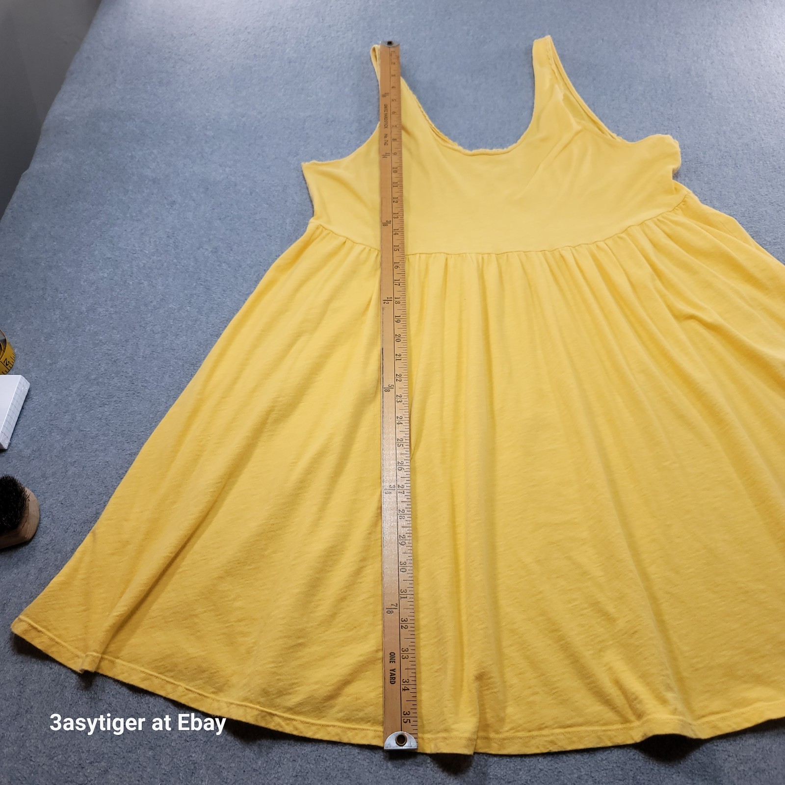 American Eagle Knit Sundress Tank Lace Women XL Yellow Cottagecore Boho Peasant