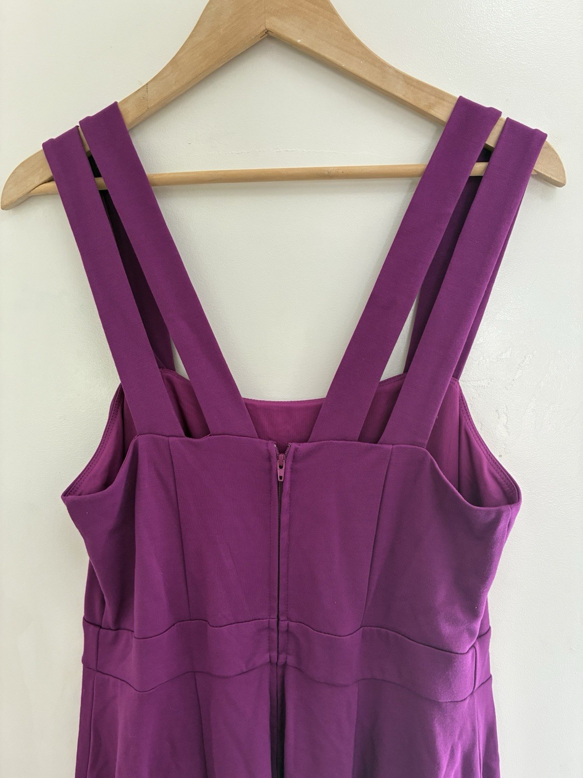 Torrid Womens Solid Magenta Rayon Blend Lined Strappy Sleeveless Skater Dress 10