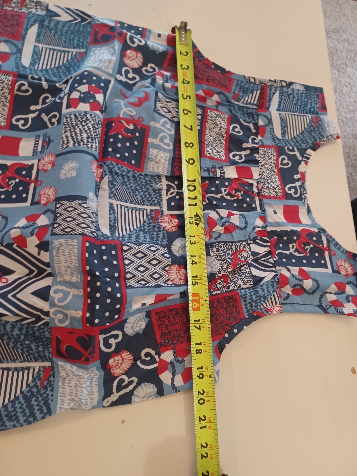 NEW Anthony Richards Nautical Patriotic House Dress MD Medium Muumuu Boating