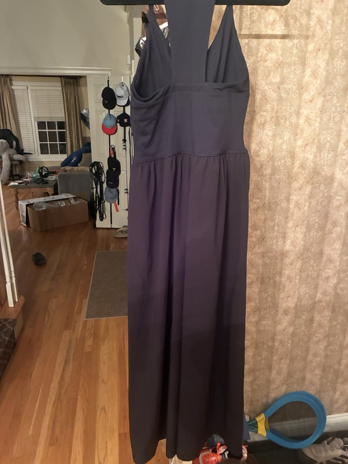 free people renewal waves solid v-neck sleeveless long jumpsuit size l