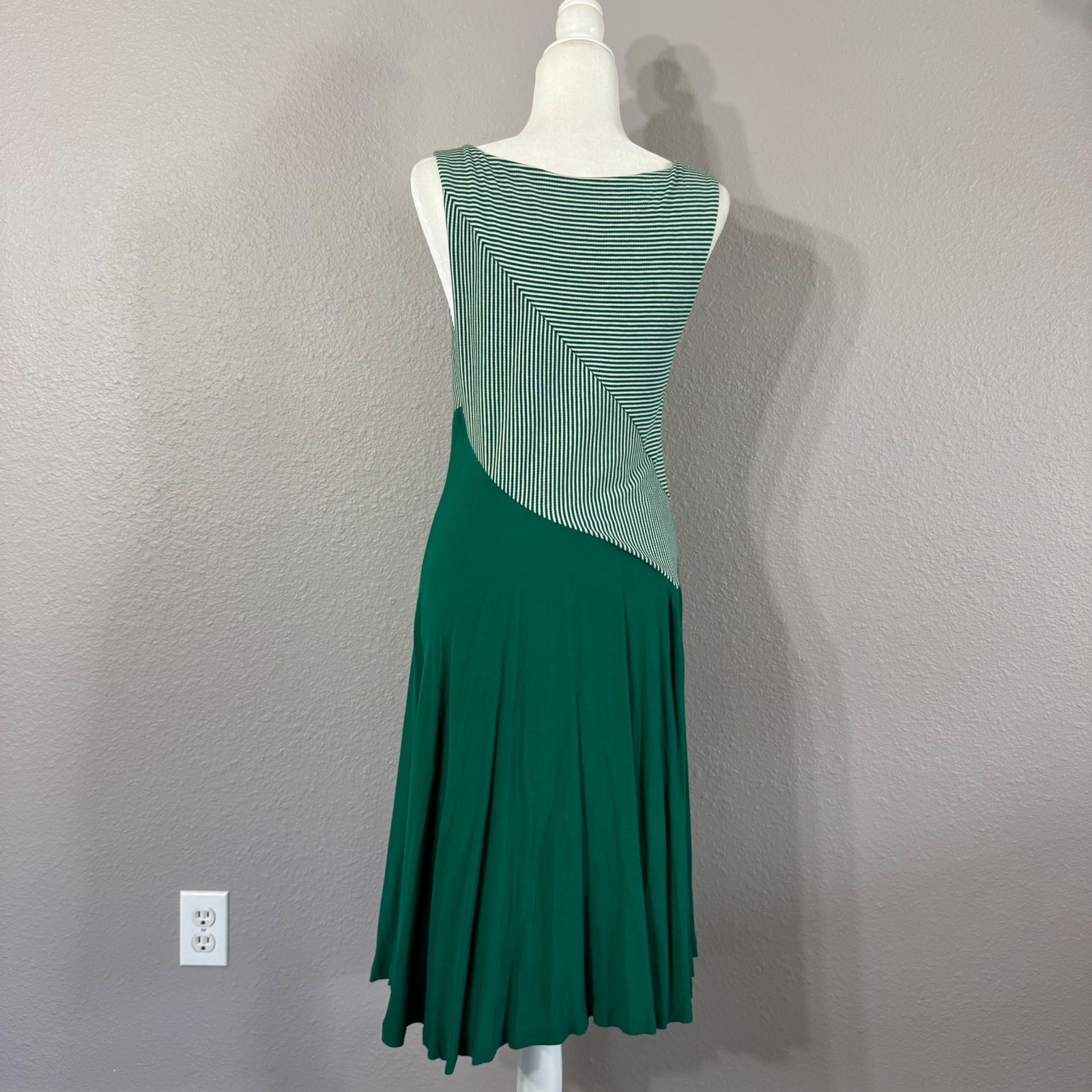 Maeve Anthropologie Size M Cameron Green Striped Asymmetric Hem Midi Dress