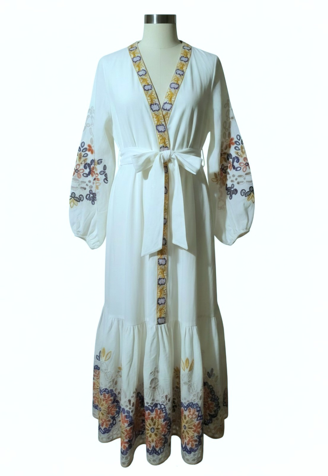 Kobi Halperin Sibel Embroidered Linen Midi Shirt Dress – Boho Chic Luxury…