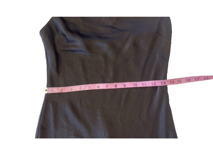 Black Slip Dress Cowl Neck Side Slits Satin Midi sz Small NWT