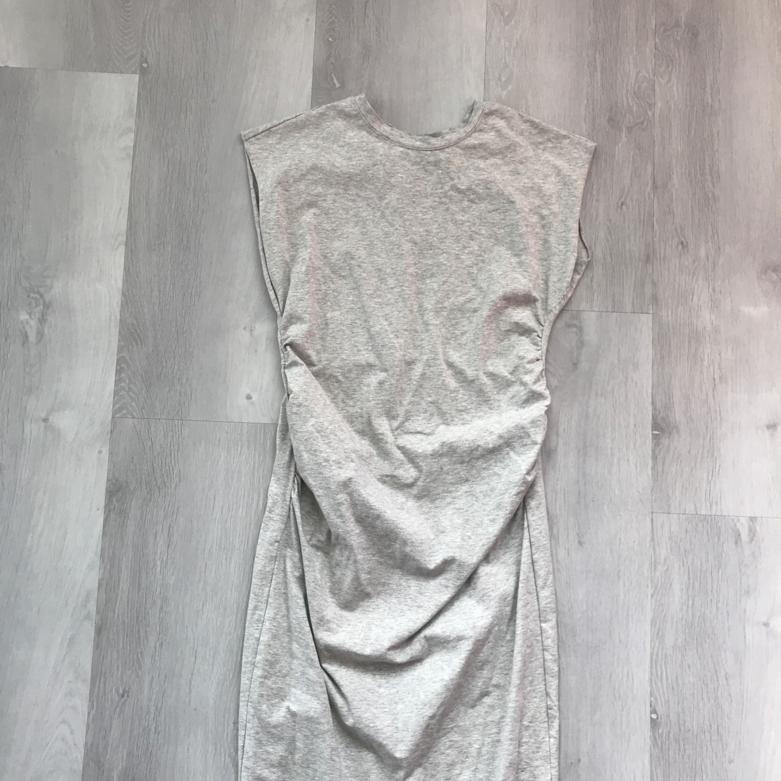 WeWoreWhat Womens Dress Medium Gray Heathered Sleeveless Rouched Crew
