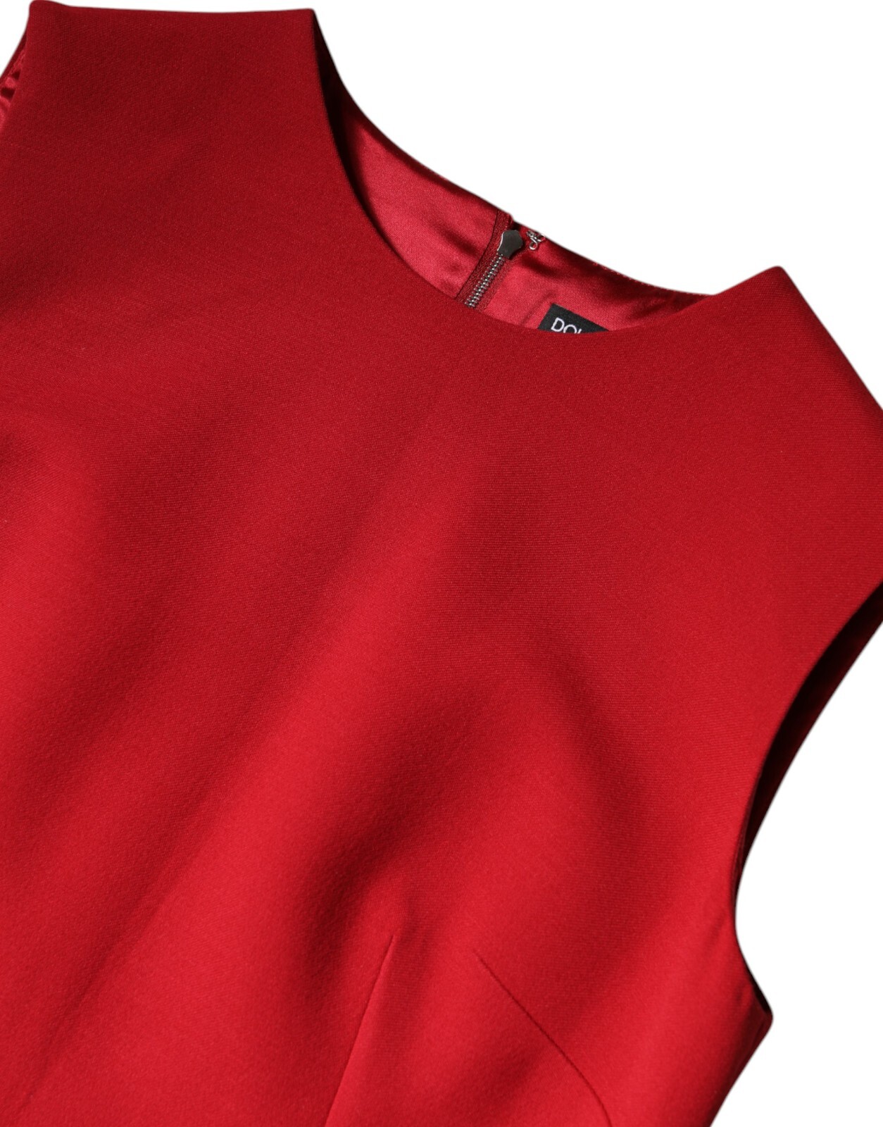 DOLCE & GABBANA Dress Red Wool Sleeveless KneeLength A-line IT46/US12/XL 1880usd