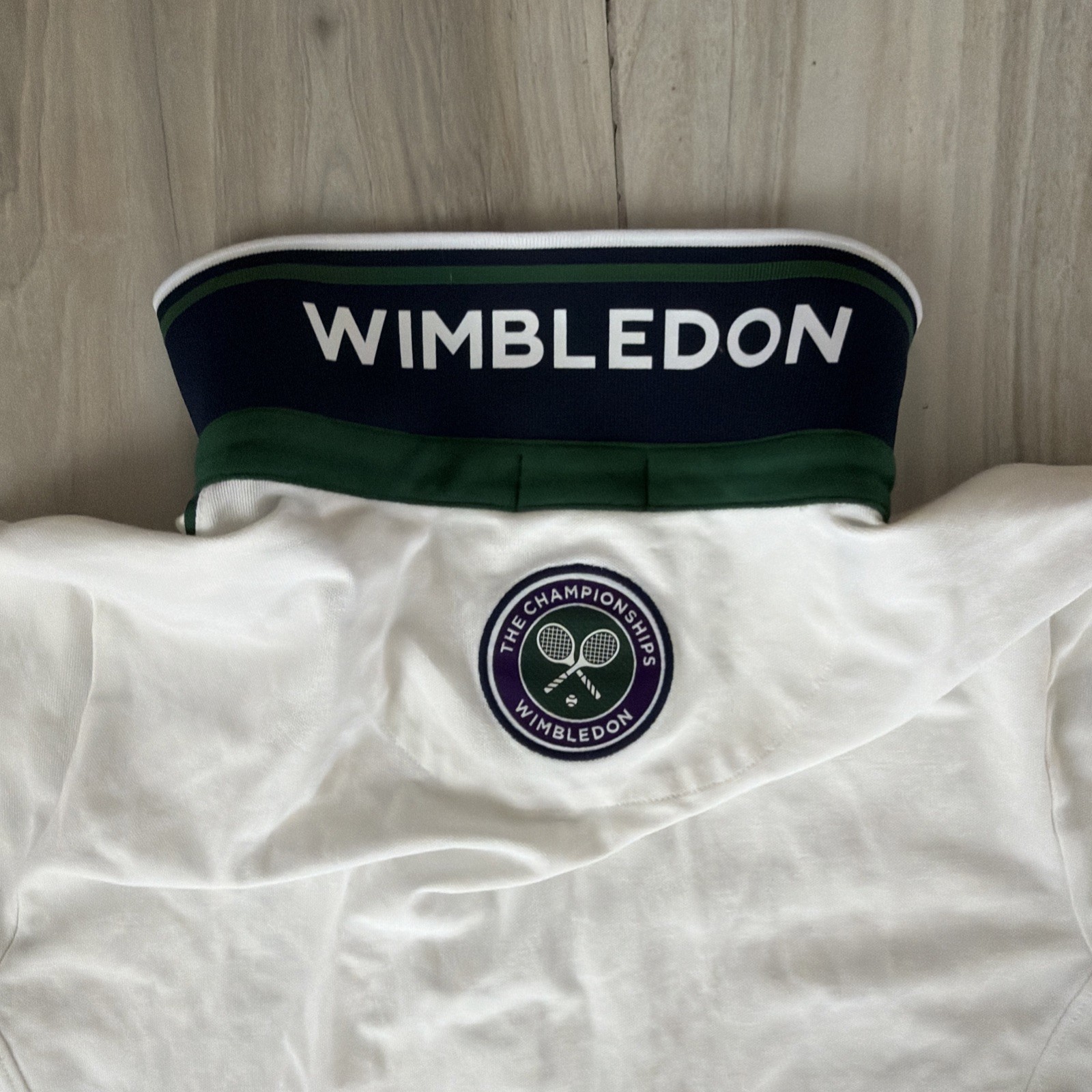Polo Ralph Lauren Wimbledon Piqué Quarter-Zip Tennis Polo Dress White Womens L