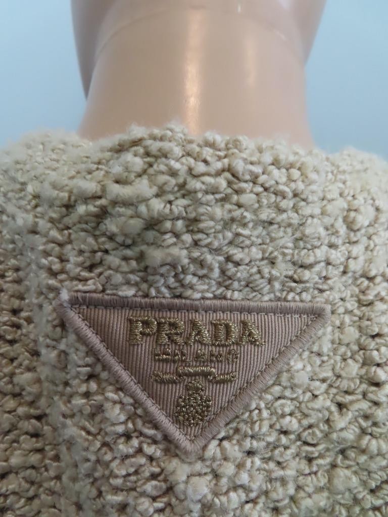 PRADA Beige Silk Boucle Construction Mini Dress Size 36/US 0