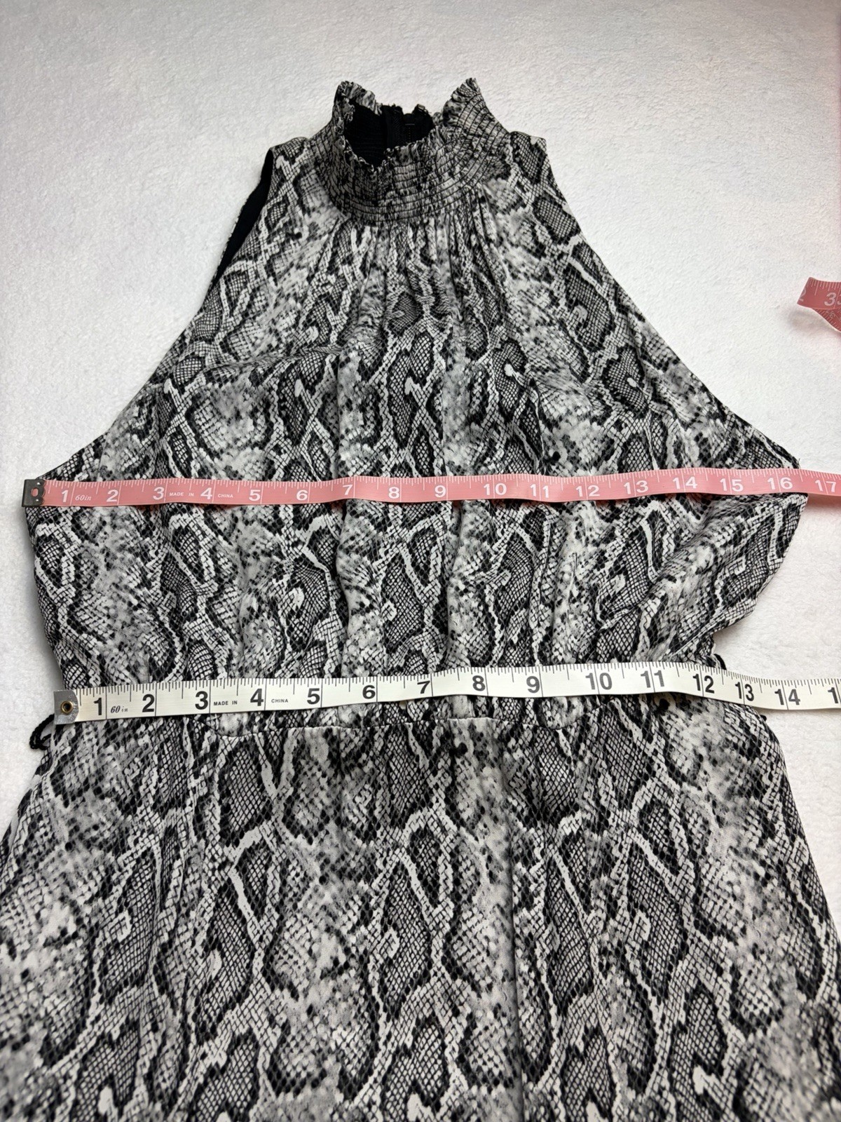 Alice + Olivia Snake Print Halter Maxi Dress Mock Neck Size 4
