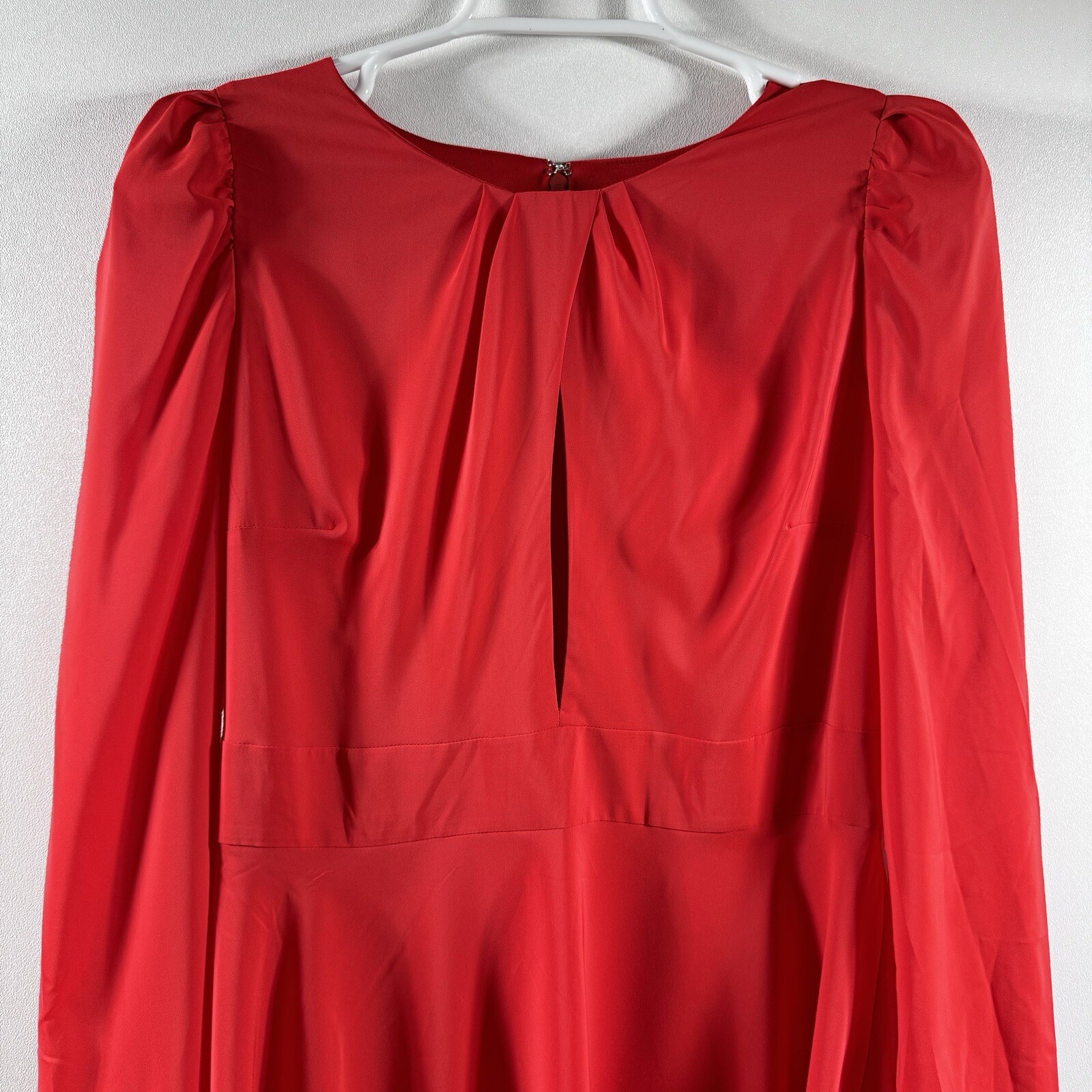 Express NWT Plunging Keyhole Long Sleeve Red Dress Size 10 Holiday Classic