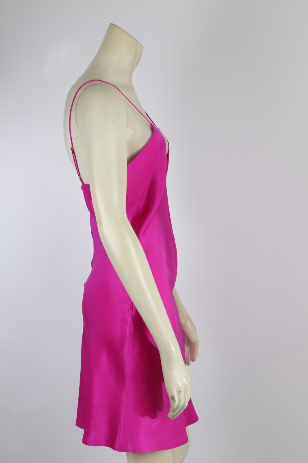 Sergio Hudson Fuchsia Silk Spaghetti Strap Mini Slip Dress Party Size 4