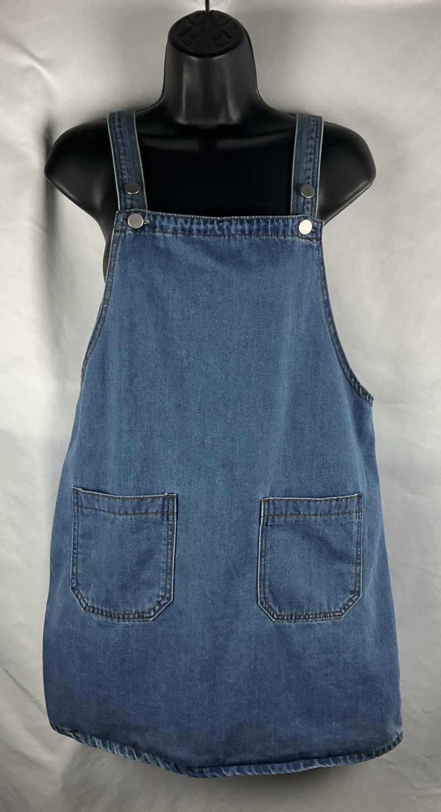 Hayden LA Women’s Blue Small Denim Pinafore Dress Two Button Adjustable Strap