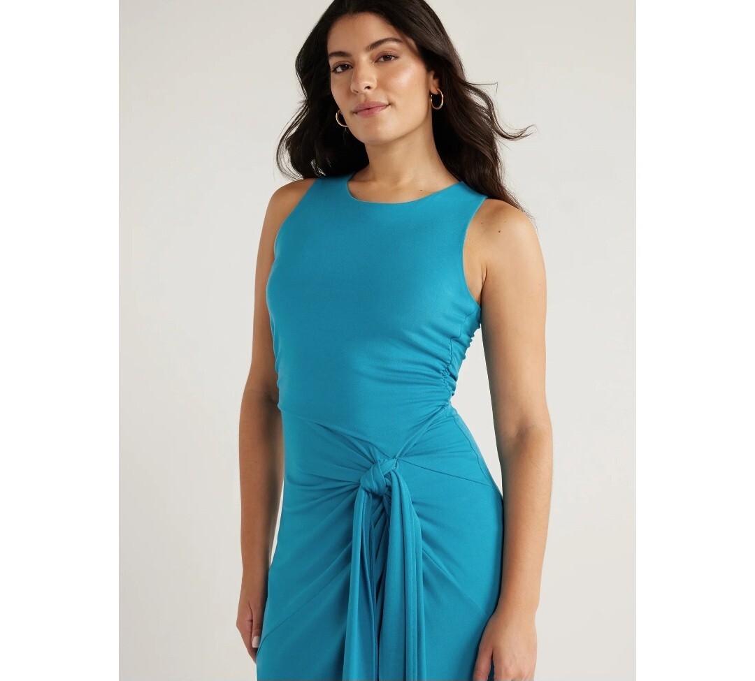 Sofia Jeans Women’s and Women’s Plus Side Tie Tank Dress with Rouching Size L