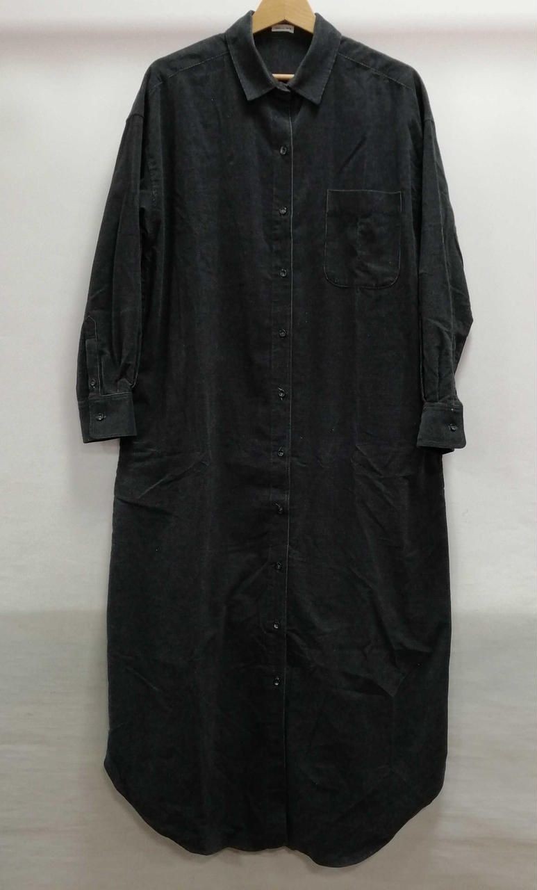 MAISON DE R cotton long shirt dress gray black Used