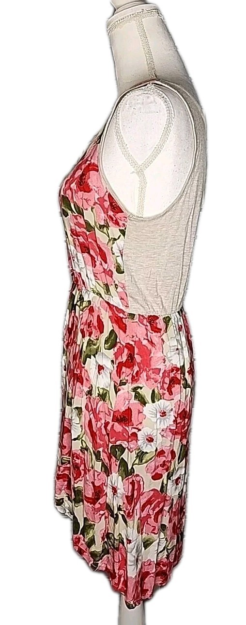 •Ambiance Apparel Junior’s Sleeveless Floral A-Line Short Dress Large Multicolor
