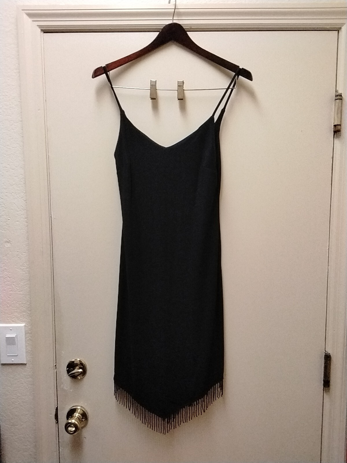 Women’s Little Black Strappy Cocktail Dress Size S Black Y2K City Triangles USA