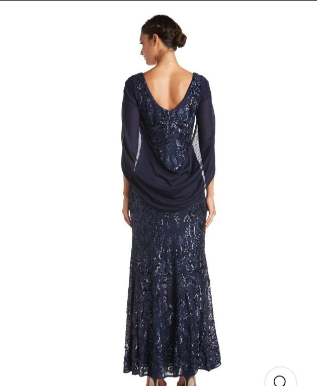 R&M Richards this stunning elegance long formal dress V- Neckline