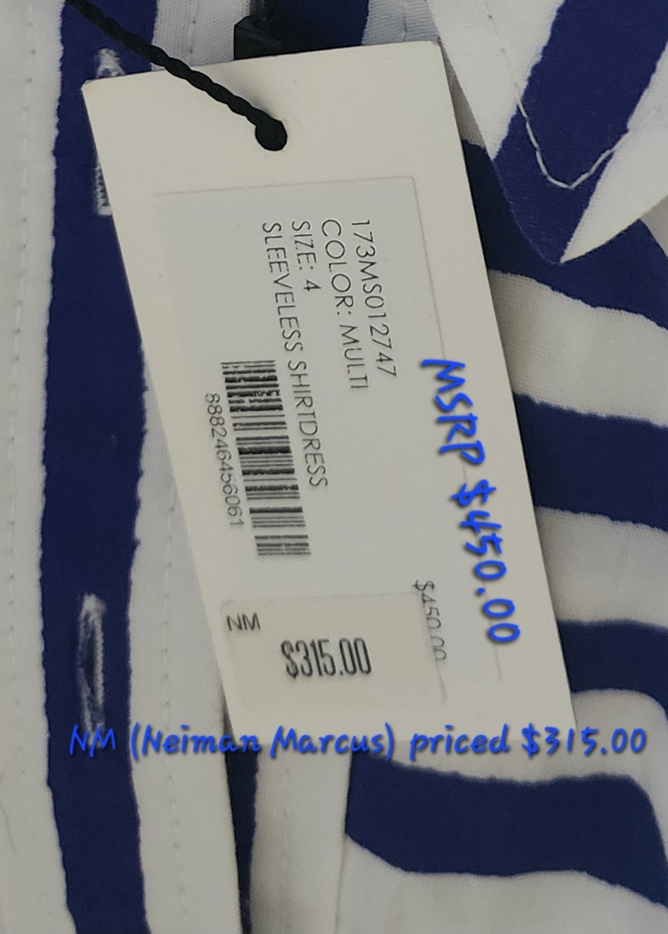 CELLEBRATE JULY4 IN STYLE MILLYS DESIGNER DRESS EXCLUSIVE NEIMAN MARCUS TAG$315