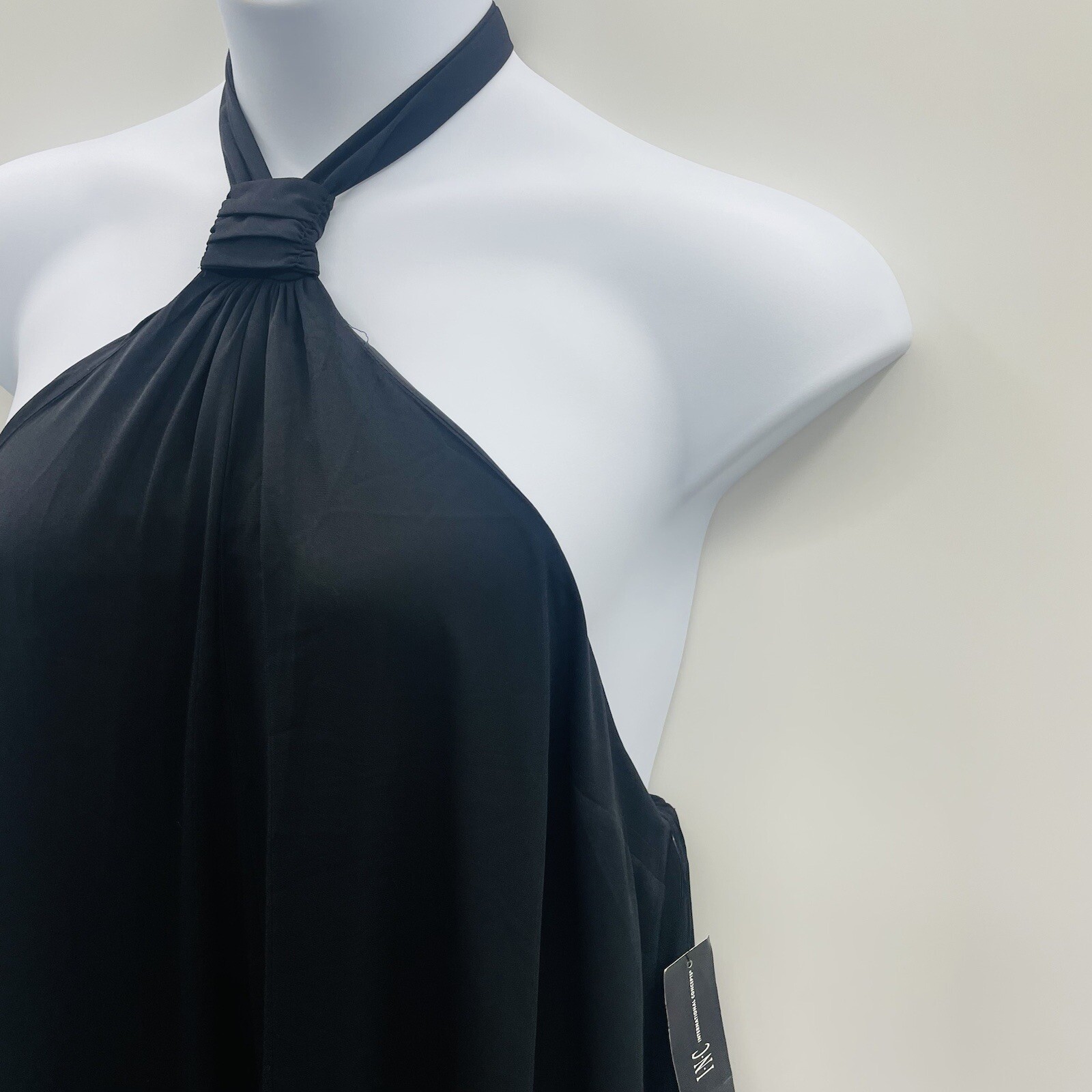 INC International Concepts Womens Size XL Halter-Neck Midi Dress Black $89 033