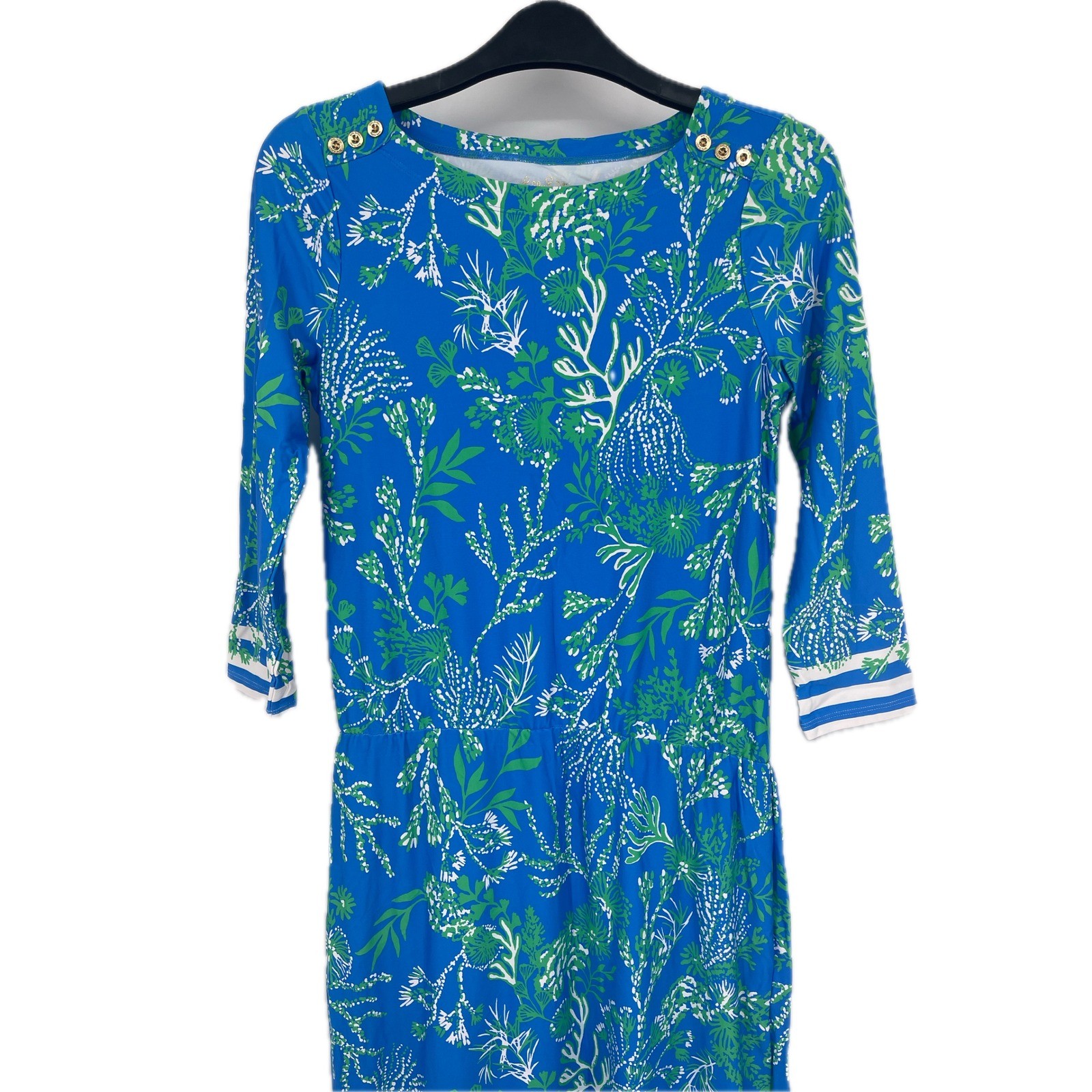 Lilly Pulitzer Seralina UPF 50+ Briny Blue A Bit Salty Engineered Dress S