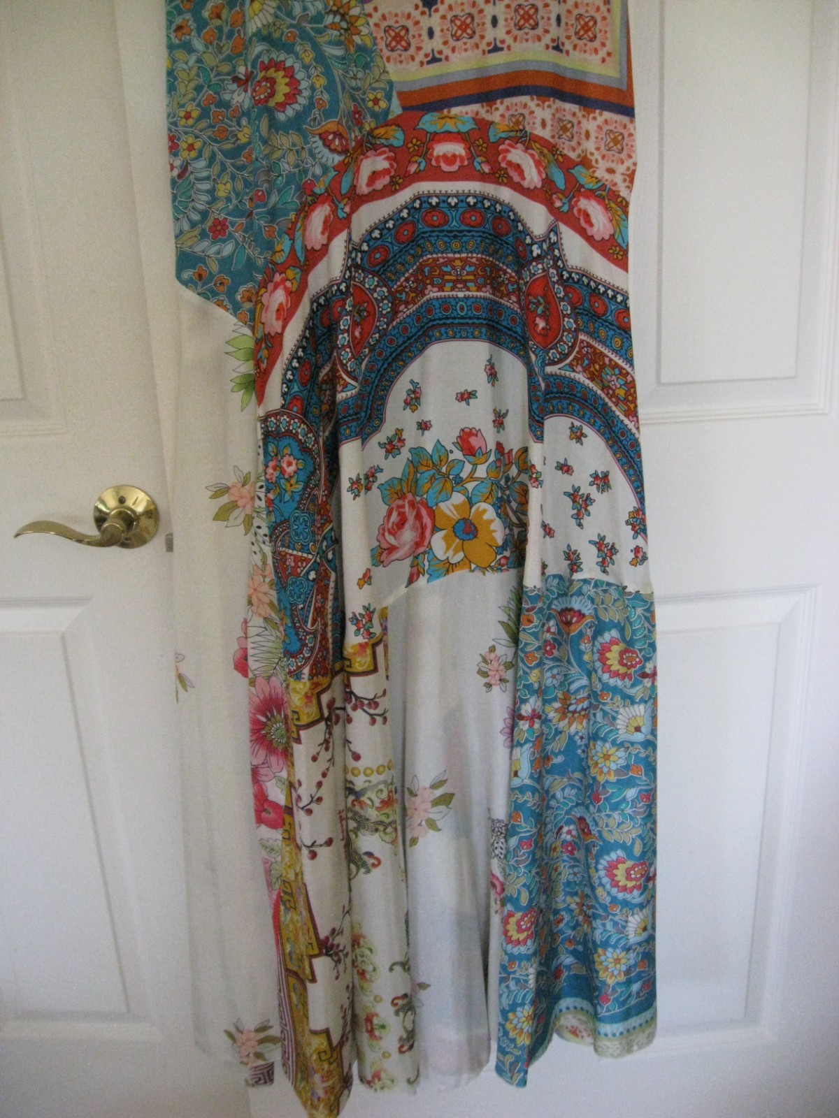 Pre Owned Johnny Was Patchwork Boho Maxi Dress Size M G2U