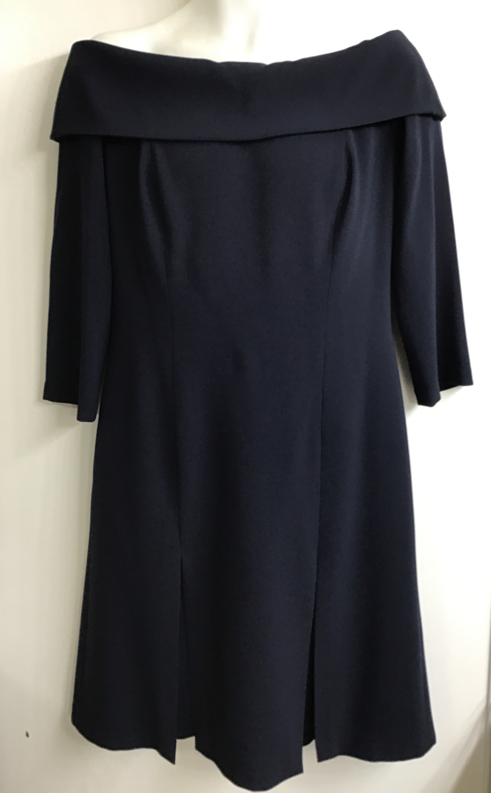 tom and linda platt dress Navy Half Sleeve Boat Neck Fold Over Collar Flapper 10