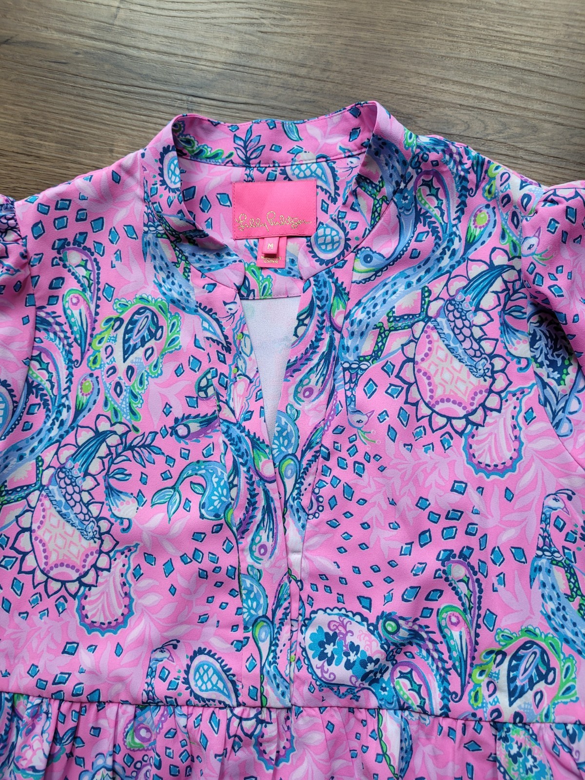 lilly puliter winona stretch dress pink sz M nwot