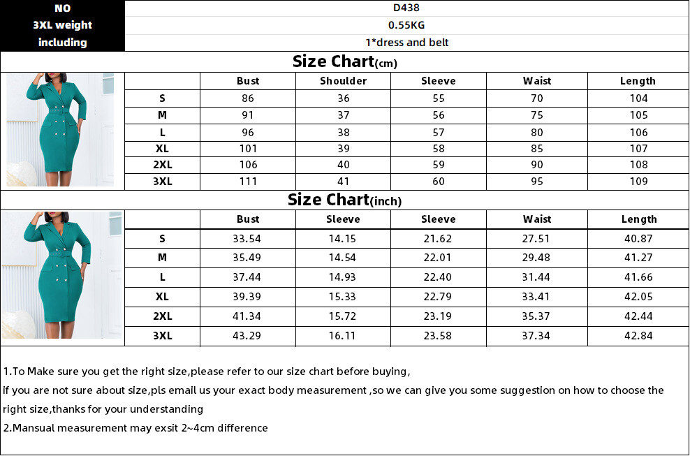 Solid Color Commute Ol Double Breasted Plus Size Suit Collar Temperament Dress