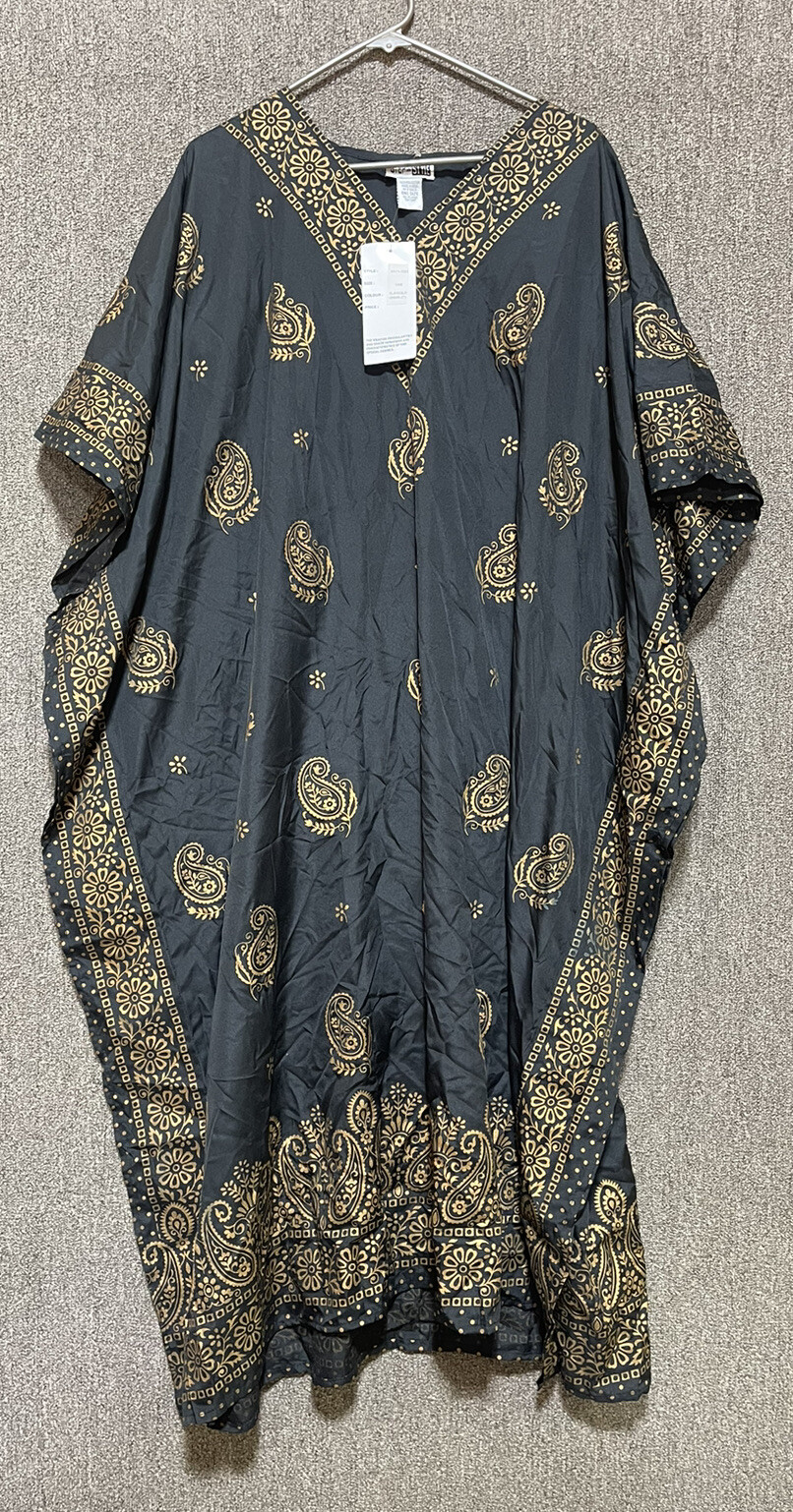 Step In Style Dress Women’s One Size NWD Black/Gold Floral Lightweight