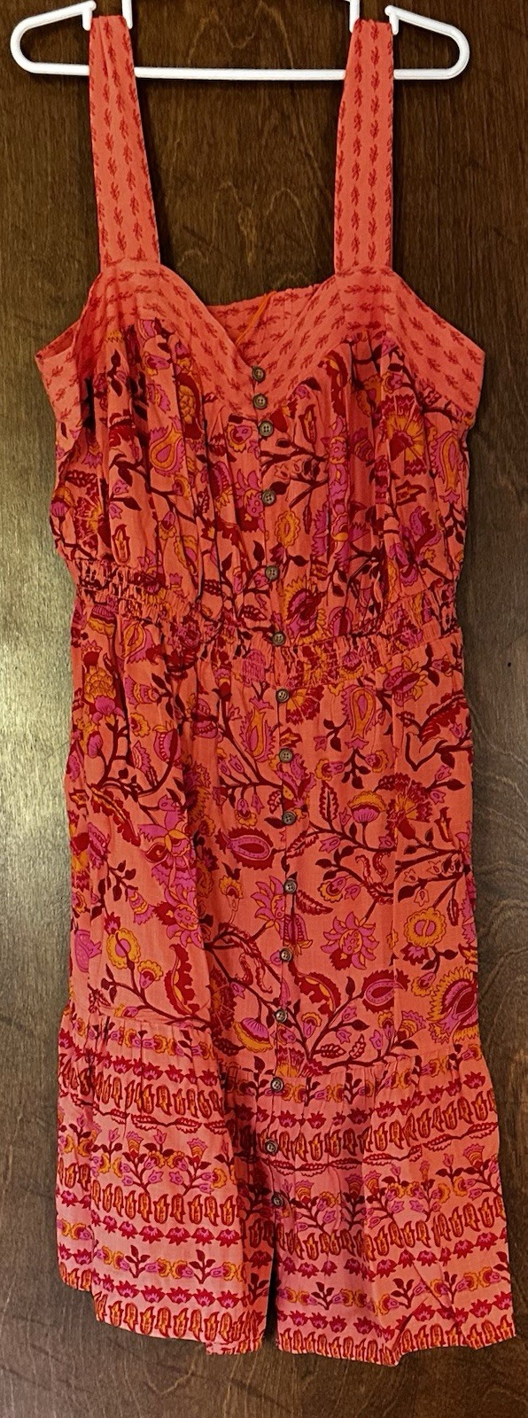 NWT Knox Rose Womens Sundress Floral Sweetheart Neck Sleeveless Sunbeam Pink S
