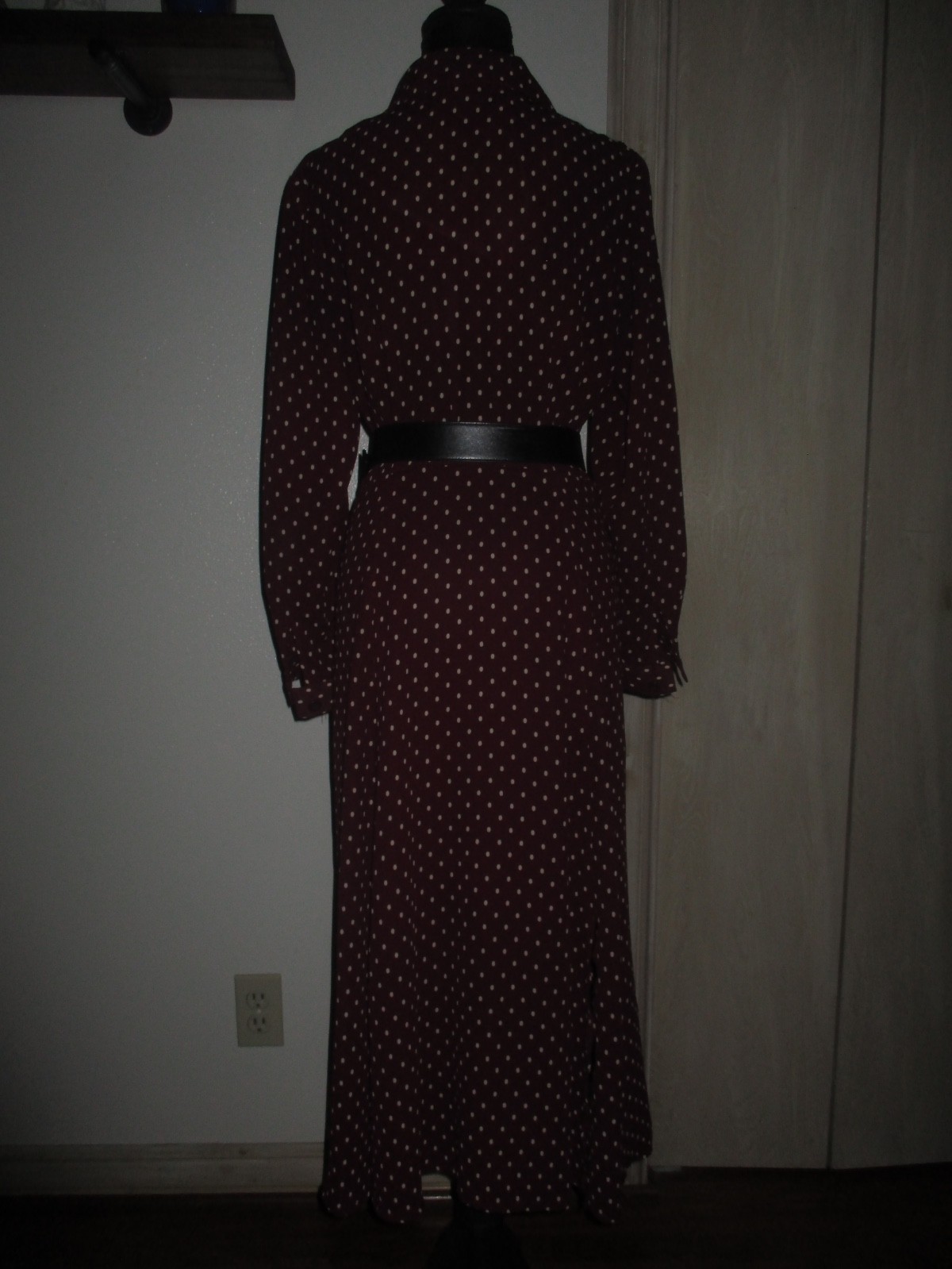 dresses for women, polka dot, maroon, vintage, 70’s, 50’s. 60’s