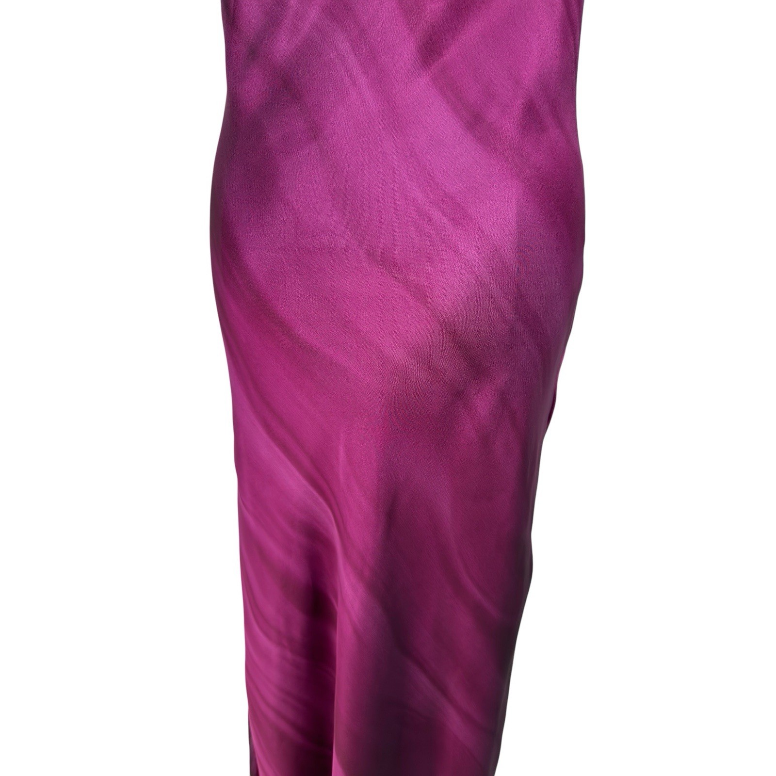 Plum Chiffon Cowl Neck Slip Maxi Evening Dress Bias Cut Bridesmaid Gown Y2K