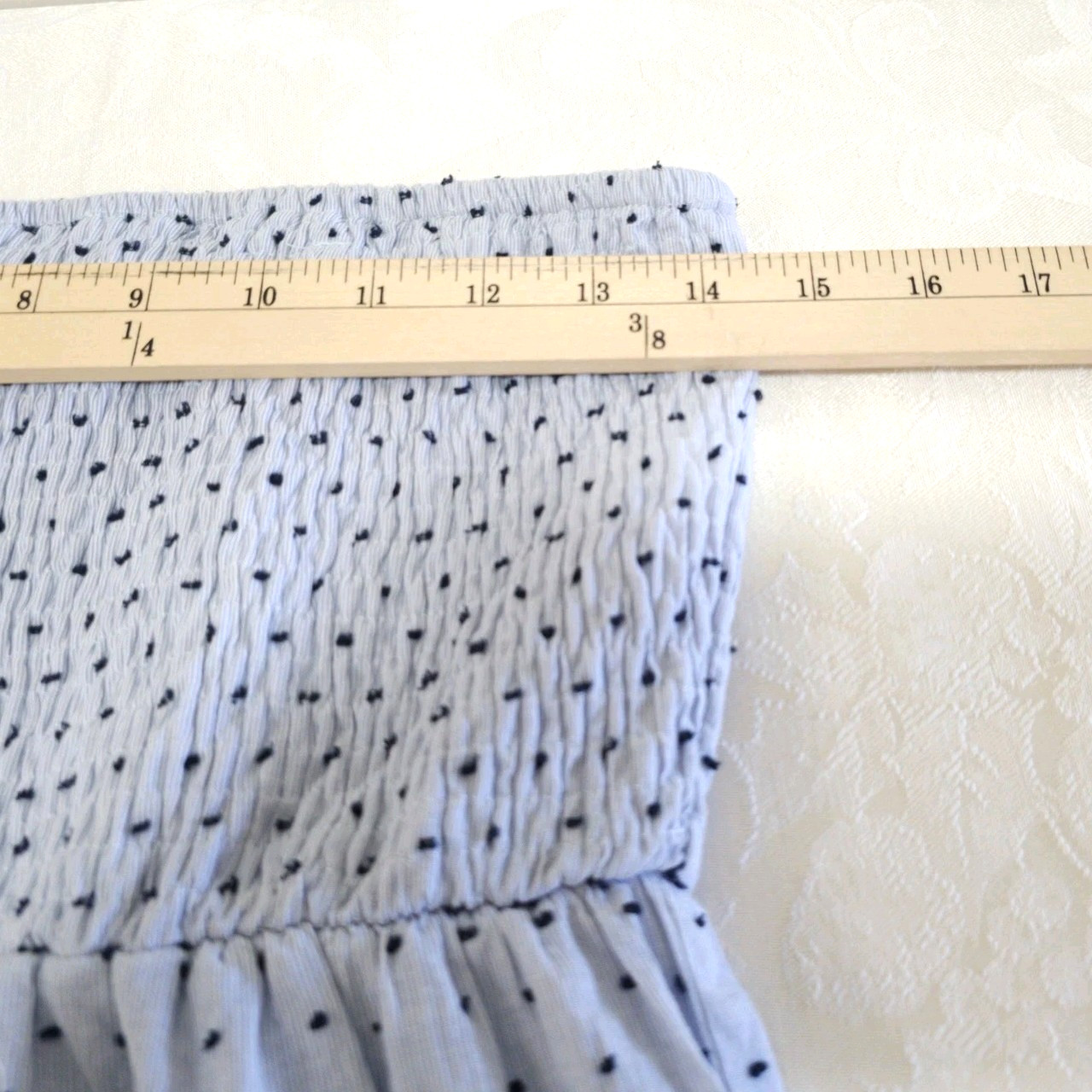 Style Envy Peasant BOHO STRETCHY Tube Top LONG STRAPLESS MAXI Dress Medium Blue
