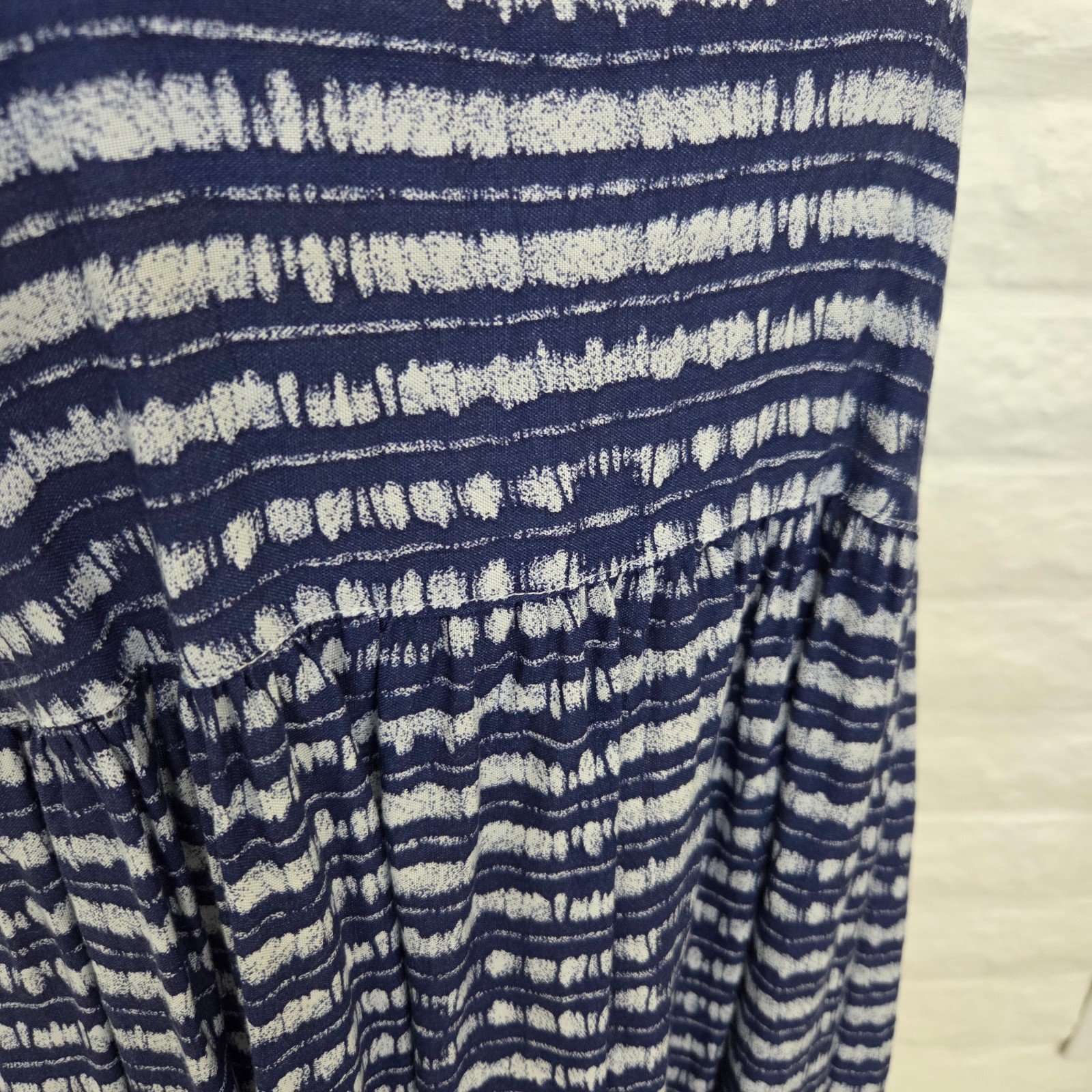 ROXY Dress Juniors Medium Blue White Sundress Cover Up Mini Summer Short