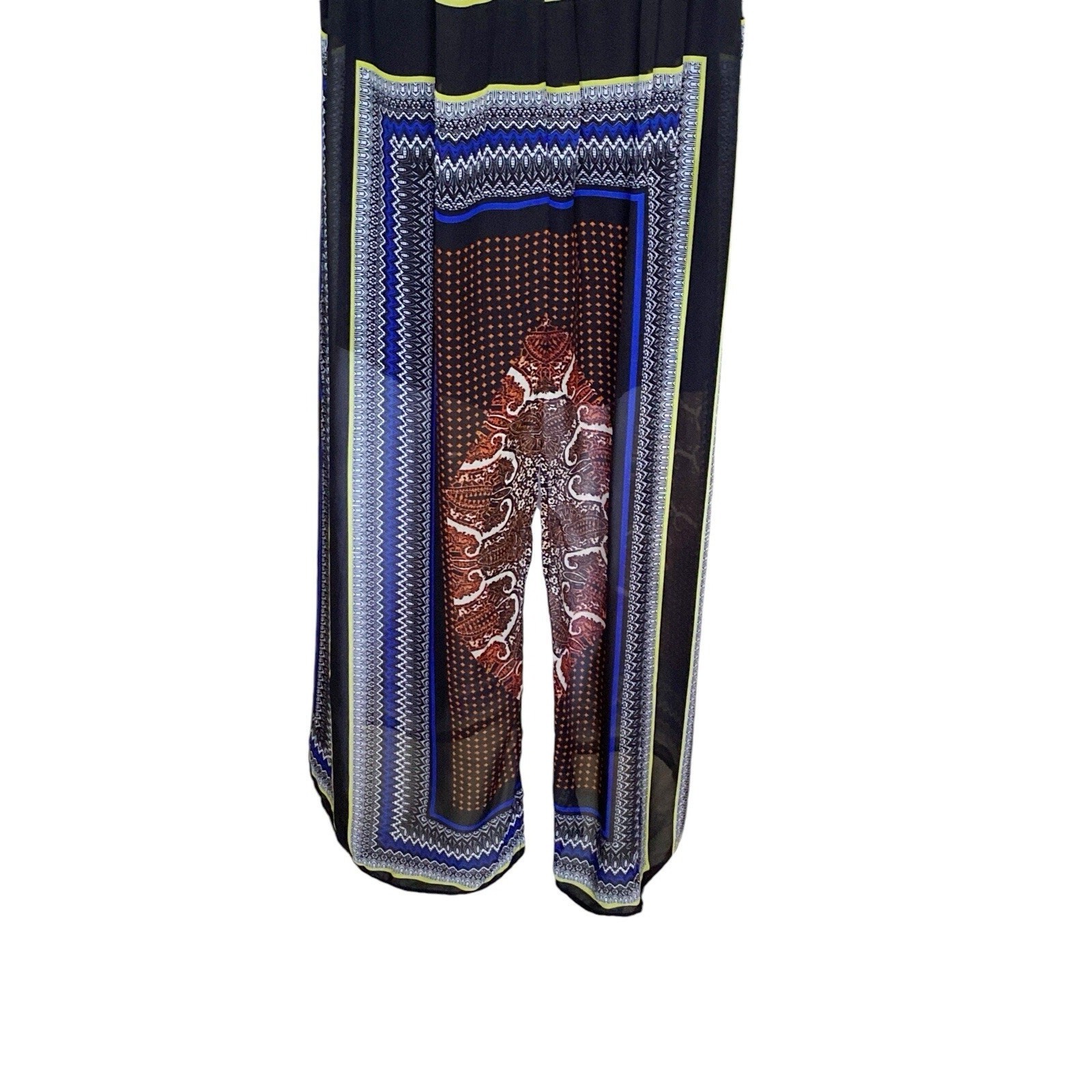 AUW Womens Size Large Bohemian Tribal Print Sleeveless Tank Maxi Dress