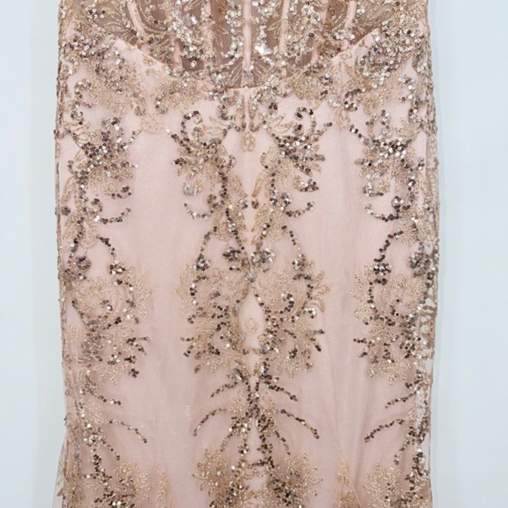 Cinderella Divine Rose Gold Sequin Mermaid Prom/Quinceanera Gown Dress Size 6