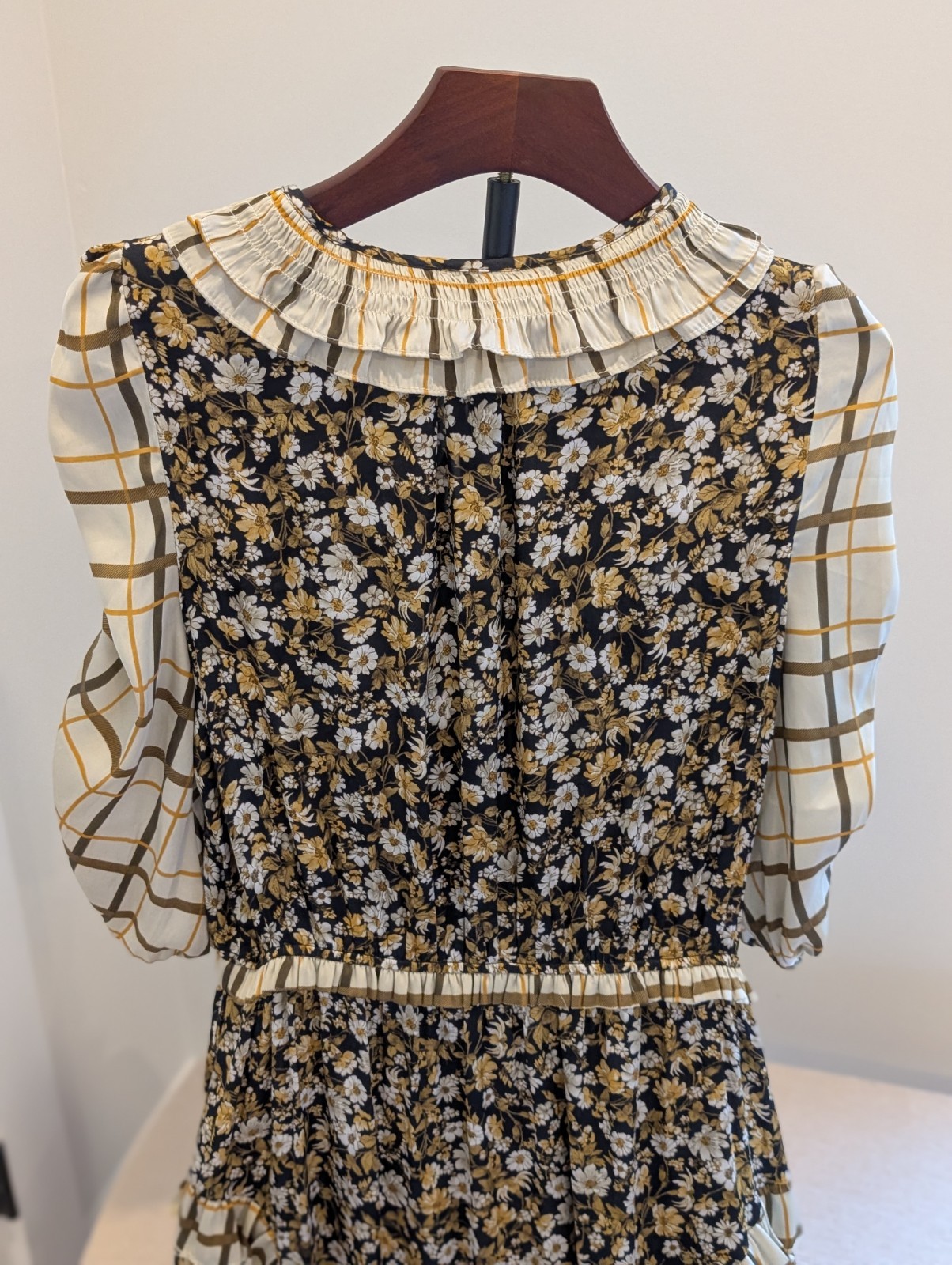 Current Air Tie Neck Tiered Mini Dress Sz Medium EUC
